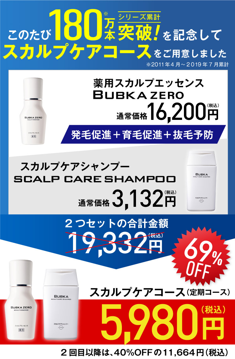 薬用スカルプエッセンス BUBKA ZERO（ブブカ ゼロ）のおすすめプラン